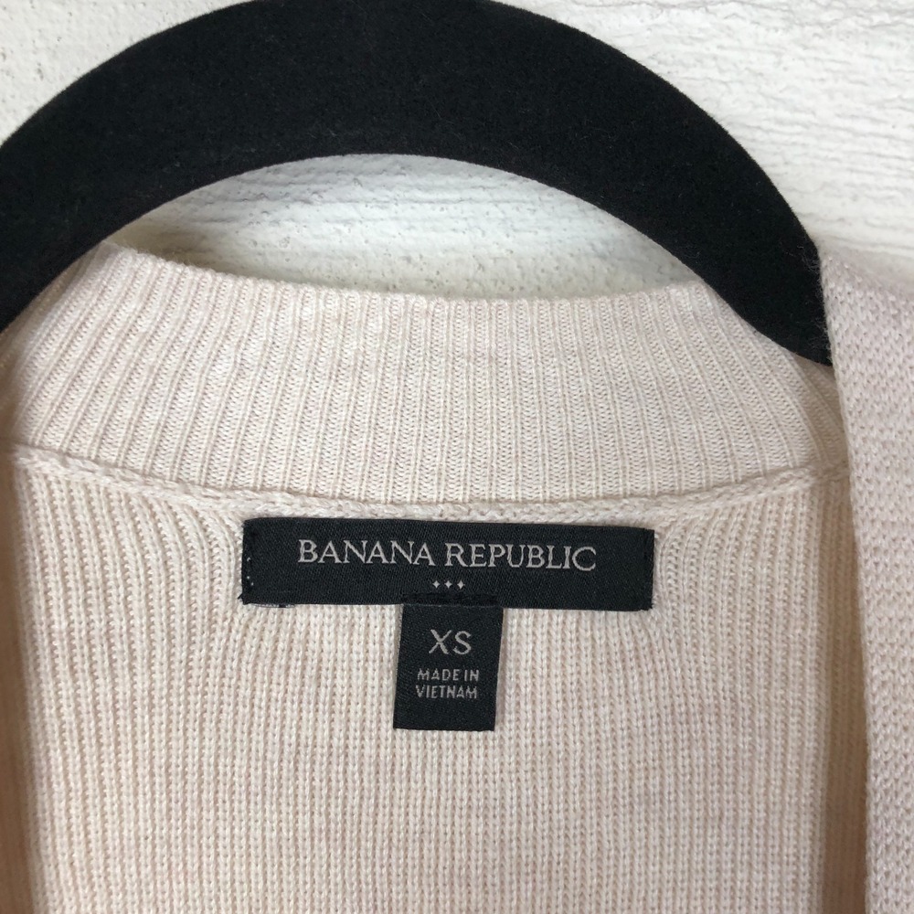 Banana Republic Womens Longline Open Front Cardigan Button Sleeve Size XS Beige - Picture 5 of 7